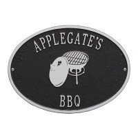 Charcoal BBQ Grill personalized Plaque - Black / Silver Finish