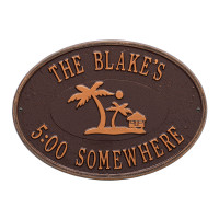 Personalized Island Party Plaque - Antique Copper Finish