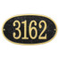 Oval House Number Address Plaque - Black/Gold