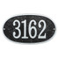 Oval House Number Address Plaque - Black/Silver