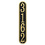 Vertical Oval House Number Address Plaque - Black/Gold