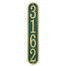 Vertical Oval House Number Address Plaque - Green/Gold