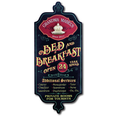 Vintage Personalized Bed & Breakfast Sign