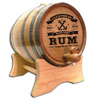 Custom engraved Island Spirit Rum Barrel with medium char