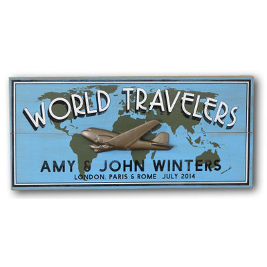 Vintage Personalized World Travelers Plaque