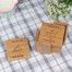 The Five Solas - Christ Alone - Set of 6 Bamboo Wood Coasters w/ Holder