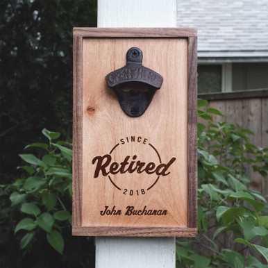 Retired Wall Mounted Bottle Opener Personalized