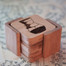 Bamboo wood coasters and matching wooden coaster holder