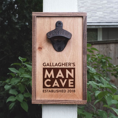 Personalized Man Cave Home Bar Bottle Opener