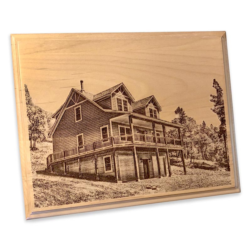 custom engraved house portrait
