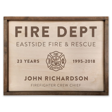 Fire Fighter Personalized Wood Sign