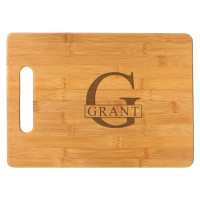 Personalized Bamboo Wood Cutting Board - Name & Initial