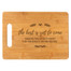 Personalized Large Bamboo Wood Cutting Board - Floral Script