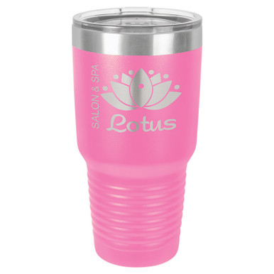 Personalized Tumblers - Large 30oz Pink Laser Engraved Tumbler Mug