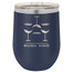 Personalized Tumblers - 12oz Navy Blue Laser Engraved Stemless Wine Glass Tumbler