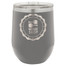 Personalized Tumblers - 12oz Gray Laser Engraved Stemless Wine Glass Tumbler