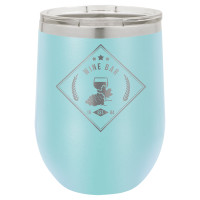 Personalized Tumblers - 12oz Light Blue Laser Engraved Stemless Wine Glass Tumbler