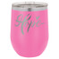 Personalized Tumblers - 12oz Pink Laser Engraved Stemless Wine Glass Tumbler