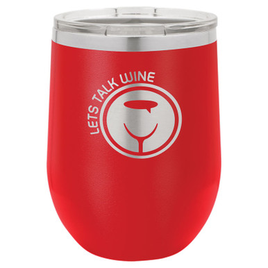 Personalized Tumblers - 12oz Red Laser Engraved Stemless Wine Glass Tumbler