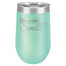 Personalized Teal Tumbler - 16oz Stemless Wine Glass Tumblers