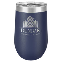 Personalized Navy Blue Tumbler - 16oz Stemless Wine Glass Tumblers