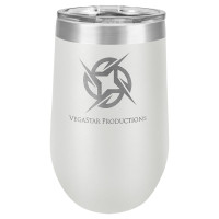 Personalized White Tumbler - 16oz Stemless Wine Glass Tumblers