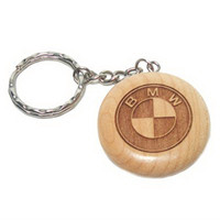 Custom Wood Key Chain - Circle