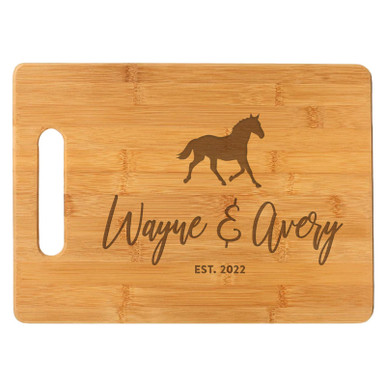 Custom Horse Lover Wood Cutting Board