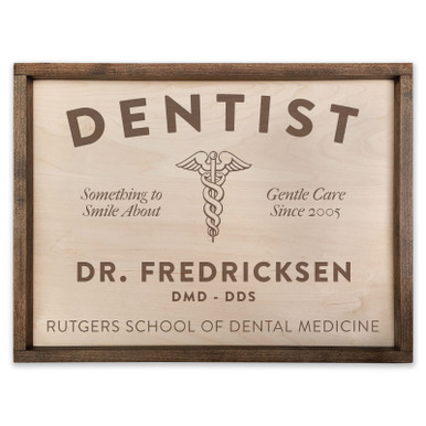 Personalized Wooden Dentist Sign