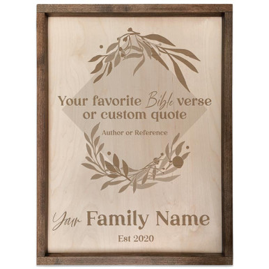 Personalized Family Name Sign with Custom Quote (Square)