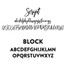 Block & Script Font Examples