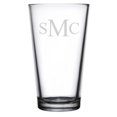 Personalized Pint Glass Traditional Monogram
