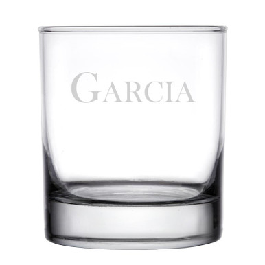 Personalized Rocks Whiskey Glass - Baskerville