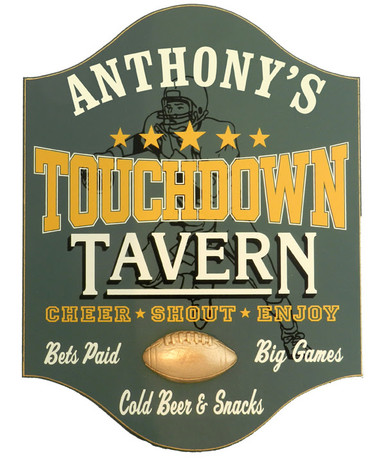 Touchdown Tavern Custom Football Pub Sign