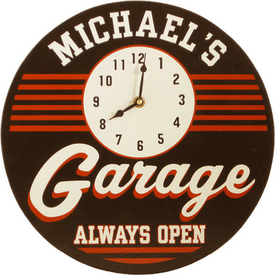 Personalized Garage Clock Sign | Man Cave Gifts