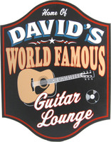 Personalized World Famous Guitar Lounge Plaque