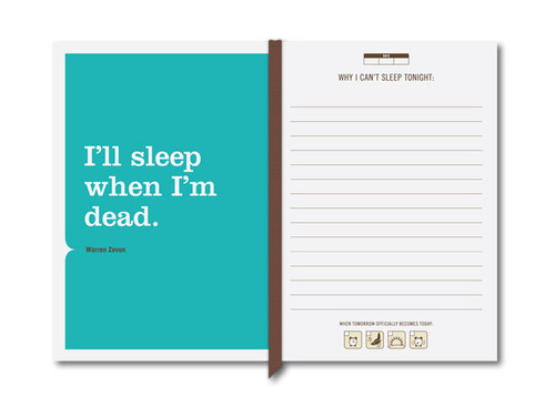 I Can't Sleep Mini Journal inside view.