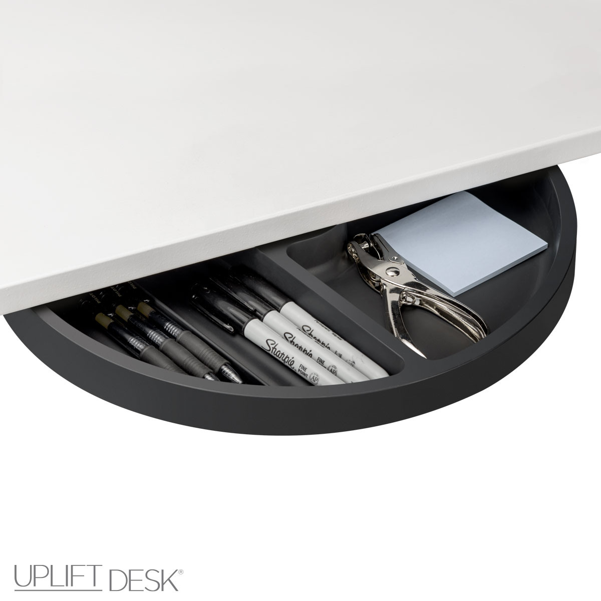 uplift half circle desk drawer