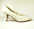 White Leather Perforated Pumps