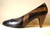 Vintage Black Vaneli Leather Snakeskin Pump