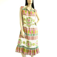 Vintage 1960s Malaysian Silk Print Dress