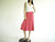 Vintage Honeysuckle Pink A Line Midi Skirt