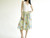 Vintage 1970's Herman Geist White Cotton Floral Midi Skirt