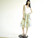 Vintage 1970's Herman Geist White Cotton Floral Midi Skirt