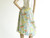 Vintage 1970's Herman Geist White Cotton Floral Midi Skirt