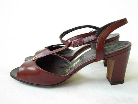 Vintage Palter 1970s Burgundy Brick Sandal