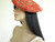 Vintage Handknit Crochet Red/Tan Beret Hat