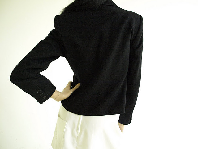 Vintage Blazers  Vintage 1970s Black Evan Picone Wool Blazer