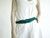 Vintage 1980s Teal Ginnie Johansen Rope Silk Cinch Belt