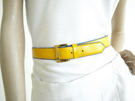 Vintage 1980s Yellow Guy Laroche Leather Belt